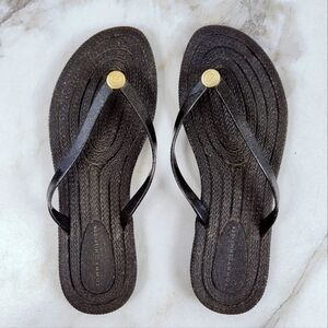Tommy Hilfiger Black Jelly Slip On Flip Flops Thong Sandals, Sz 9